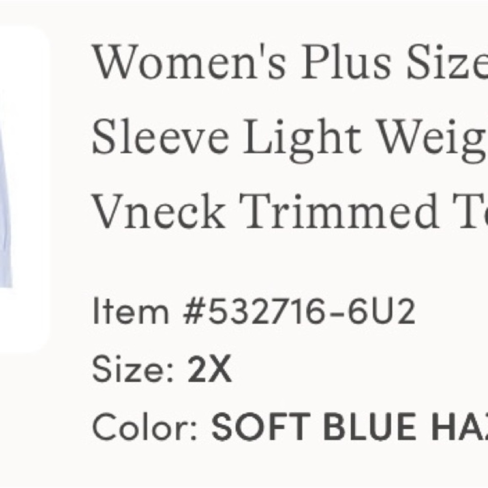 Women’s Lands End plus size top light blue - Picture 5 of 5